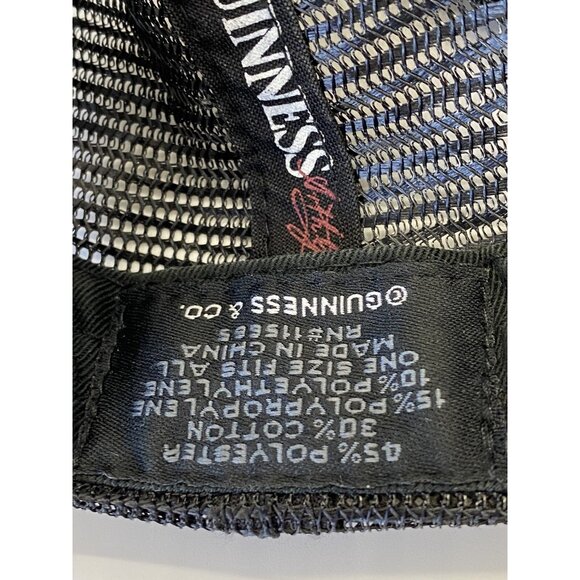 Guinness Beer Black Mesh Adjustable Adult Baseball Cap Hat Snap-back Bio-Domes - Picture 13 of 13